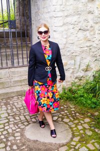 flower dress, fashion blogger, pre-fall, Madame Schischi, fall style, transitioning into fall, fall, transition styles, flower print