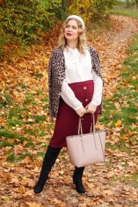 leopard print, pencil skirt, office look, thanksgiving look, bump style, dress the bump, pregnancy style, stretchy clothes