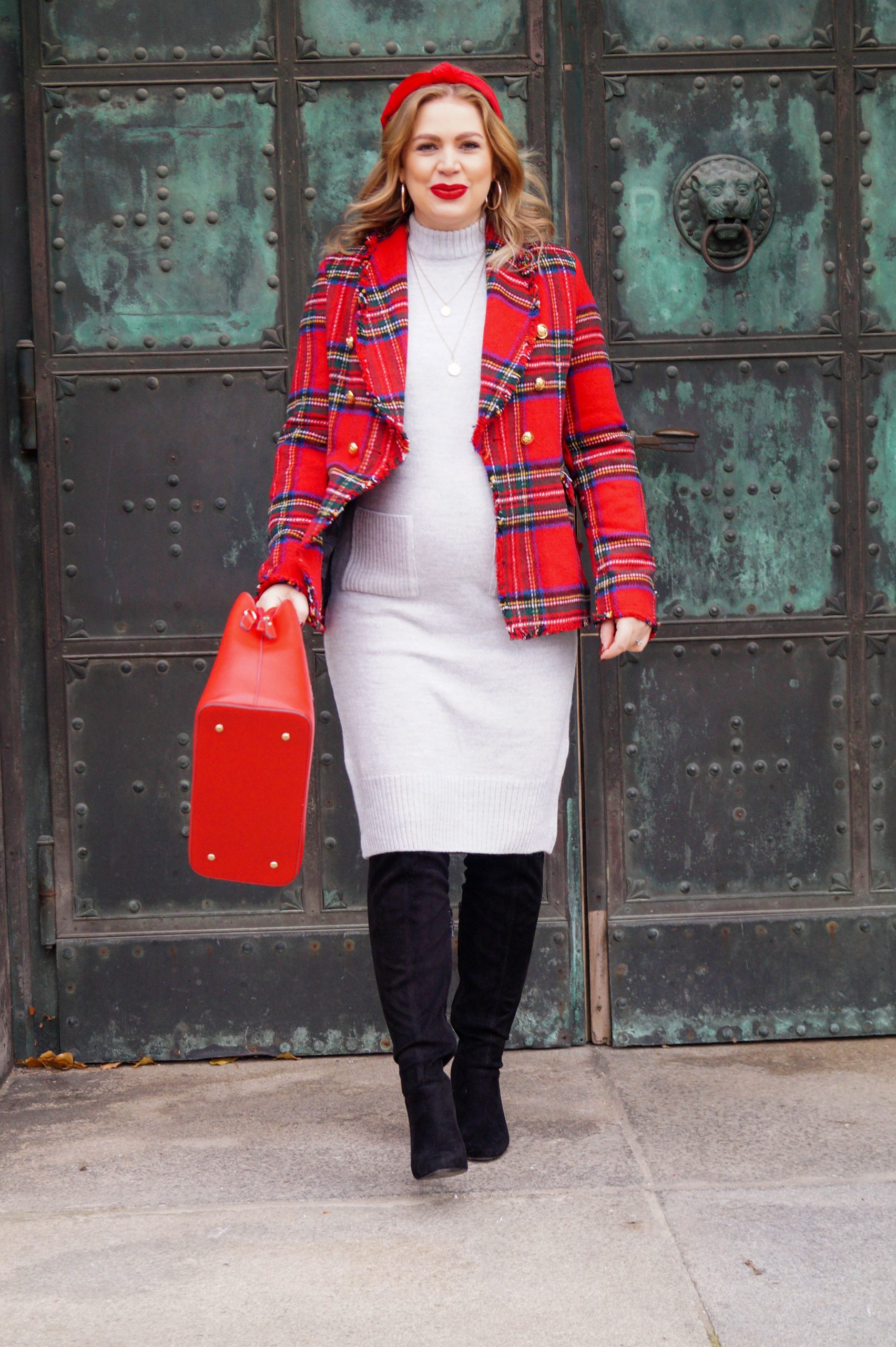 Plaid christmas blazer