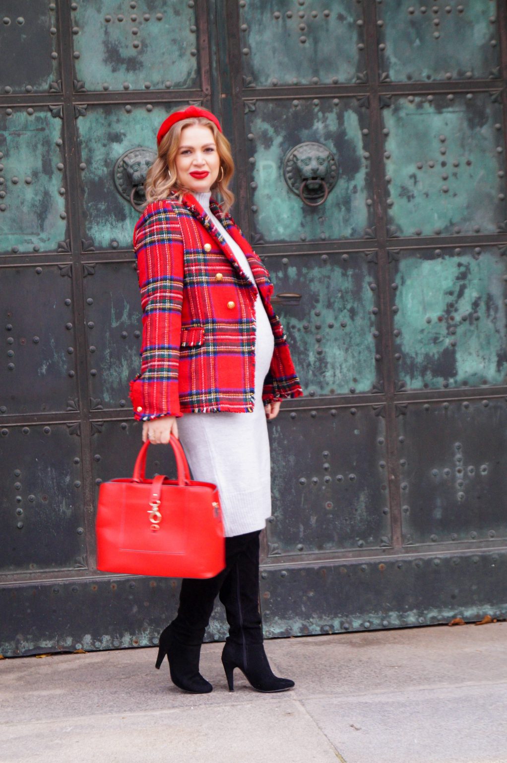 Plaid christmas blazer