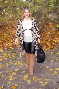 leopard print, leopard, sheIn cardigan, affordable fashion, fashion blogger, styleblogger, Madame Schischi, fashion, winter style, dress the bump, maternity style