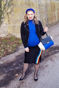 fashionblogger, fashion, style blogger, Madame Schischi, royal blue, colorful style, transitioning into spring, pregnancy style, maternity style, mom to be, dress the bump