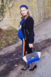 fashionblogger, fashion, style blogger, Madame Schischi, royal blue, colorful style, transitioning into spring, pregnancy style, maternity style, mom to be, dress the bump
