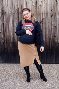fashion blogger, fashion, amazon favorite, amazon purchase, pregnancy style, rock´n roll sweater, rolling stones theme, maternity style, coach handbag, dress the bump, mom to be