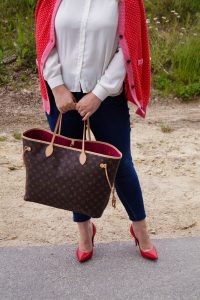 fashionblogger, fashion, LV Neverfull, red x pink, style blogger, fall style, transitioning into fall, ootd, what I wear, how to style
