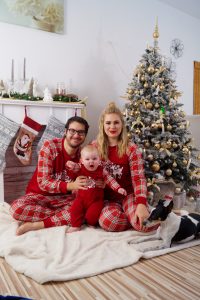 patpat, christmas, christmas pajamas, holiday decor, family photo, mommy and me, mommy and mini, christmas decor, christmas tree, fireplace, stockings