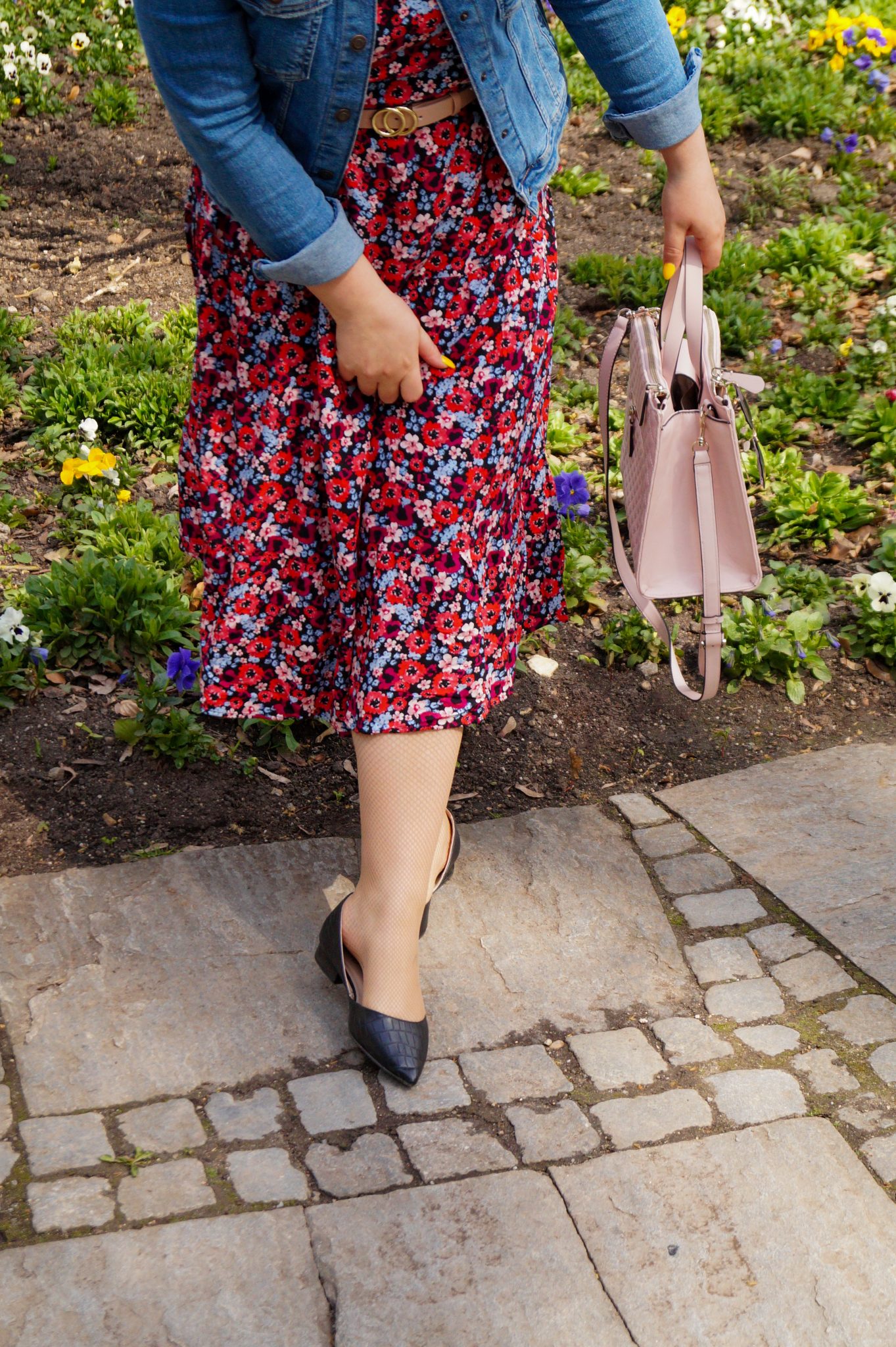Flower Midi Dress styled for Spring... - Madame Schischi