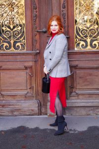 winter, christmas season, christmas, winter fashion, office style, business look, christmas red, sock boots, how to style, what to wear