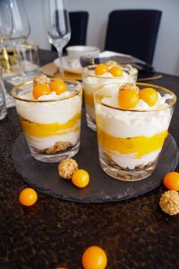 dessert, pretty dessert, delicious and easy, giotto dessert, mango and nut dessert, dessert in a glass