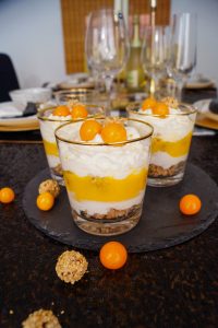 dessert, pretty dessert, delicious and easy, giotto dessert, mango and nut dessert, dessert in a glass