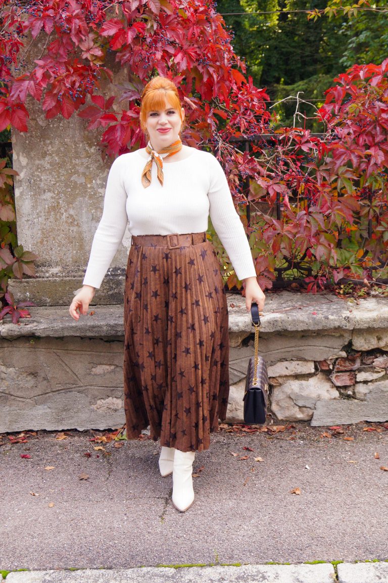 Faux Leather Dress with Pleated Chiffon Skirt